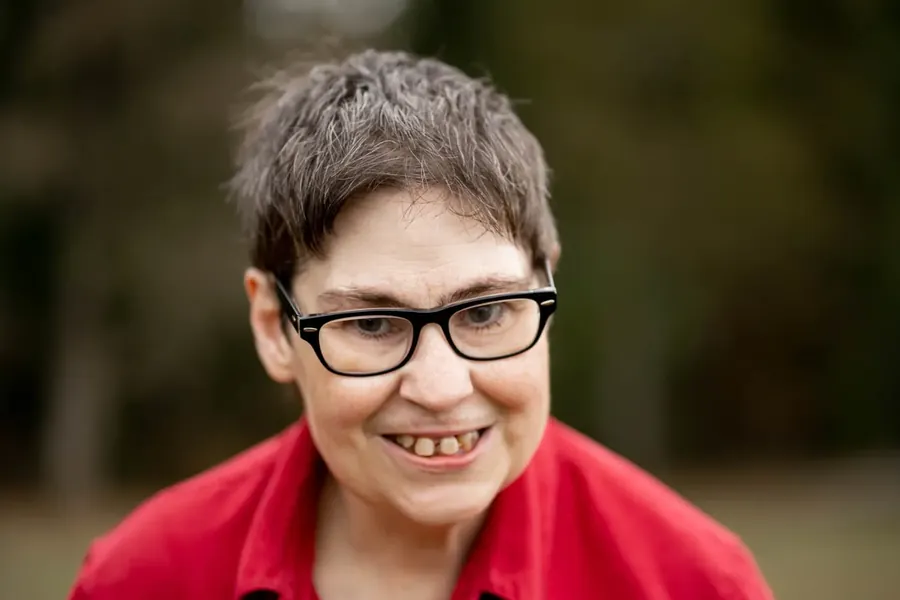 Participant smiling outdoors